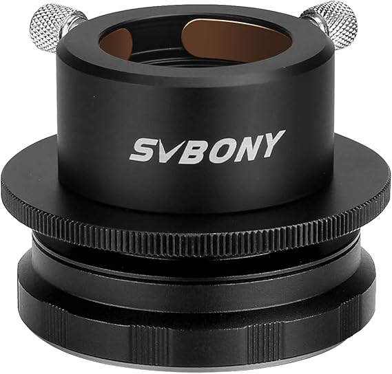SVBONY SV149 Camera Lens Adapter Compatible with Nikon AF Cameras | 1.25 Eyepiece M42 CCD Adapter, Brass Compression Ring, Fully Metal Design, Focus Locking Function, for Photography Guiding