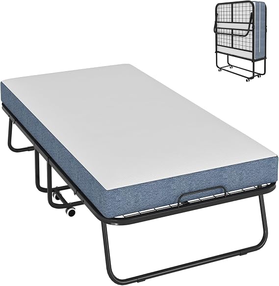BALUS Rollaway Bed with Mattress, 75"x31" Folding Bed for Guests