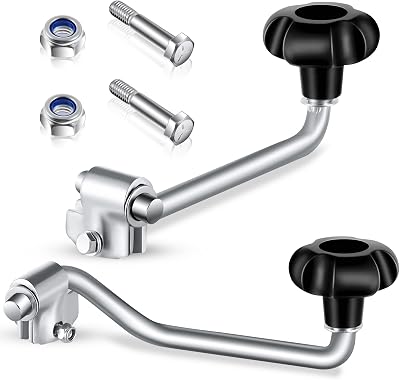 2 Set Trailer Jack Handles Replacement Crank Accessories Fits Most Trailer Jacks,  with Bolt Nut Spacers, Top Wind Jack Handle Red and Black Black