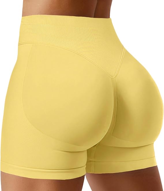 Gym Shorts for Women Seamless Scrunch Butt Lifting Yoga Shorts Booty Workout Shorts 4.5" Tummy Control Cycling Shorts