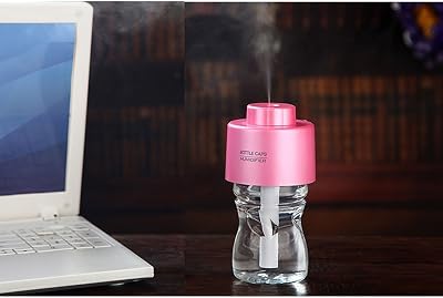 Acoustic Audio TekPortable Bottle Cap Air Humidifier with bottle for office home travel--Pink