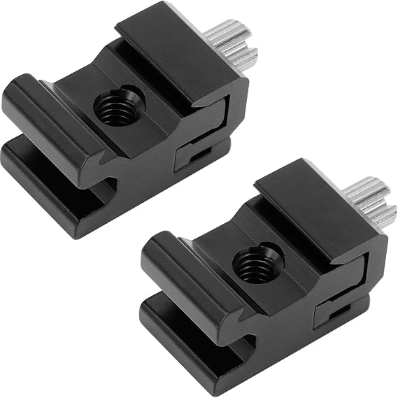 Camera Metal Cold Shoe Flash Stand Adapter with 1/4"-20 Tripod Screw Thread (2 Packs)