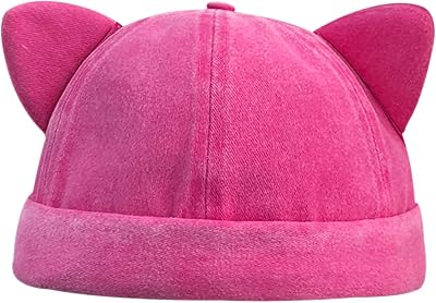 Cute Beanies Kitten Brimless Hat Docker Cap Skullcap Beanie Rolled Cuff Hat No Brim Hats with Adjustable