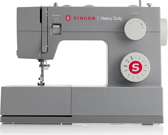 SINGER 4411 (Grey) High Speed Heavy Duty Sewing Machine with Accessories | 11 stitches deliver 69 applications, 50% more power for denim and canvas, metal frame, 4-step buttonhole, 1100 stitches/min