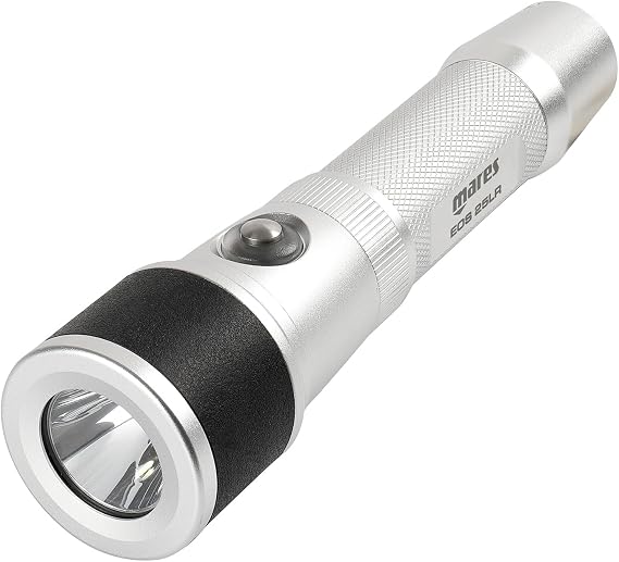 Mares EOS 25LR 2500 Lumen Dive Light - Durable Aluminum USB Rechargeable Underwater Scuba Diving Flashlight with Brightness Adjustment, Extended Runtime & Charge Indicator