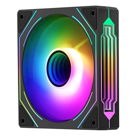 SEGOTEP HB-12 Gaming PC Cooling Fan - 120mm - Infinity Mirror ARGB Case Fan - PWM - Black Color - Single