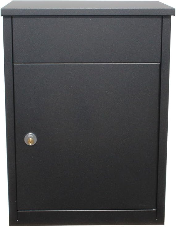 ALX-500-BK Allux 500 Wall Mount Locking Galvanized Steel Mail and Parcel Box, Black