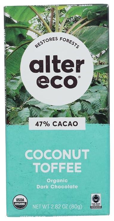 Alter Eco Dark Chocolate Coconut & Toffee 48x 2.82 Oz