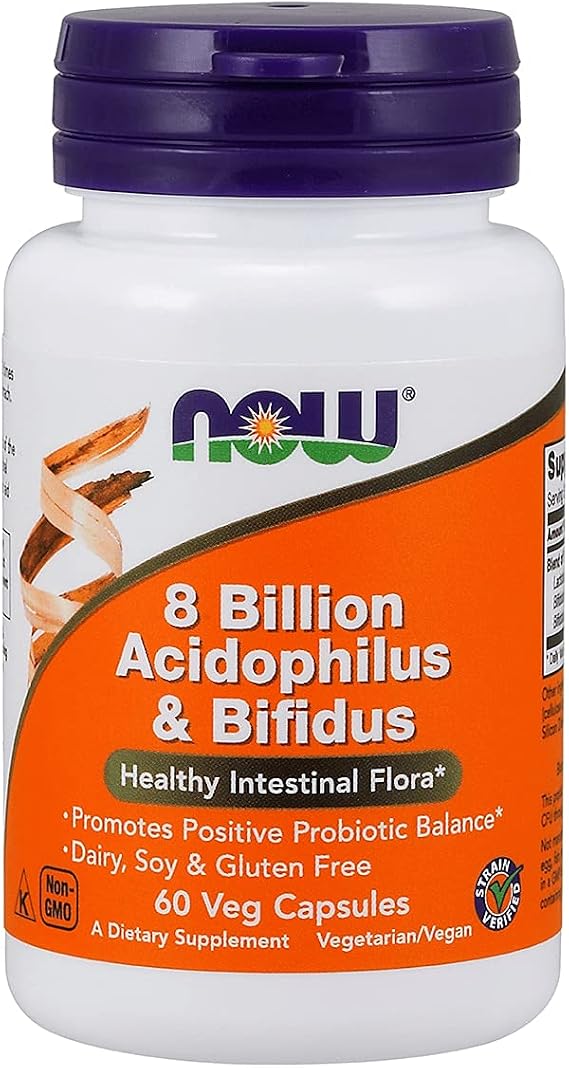 Now Foods Acidophilus & Bifidus 8 Billion VCaps, 60 ct