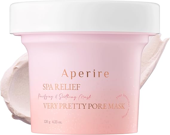 APERIRE White Clay Pore Mask, Deep Cleansing & Sebum Control Treatment, Minimizes Pores & Blackheads for Oily Acne-Prone Skin, Korean Skincare, 4.23 oz