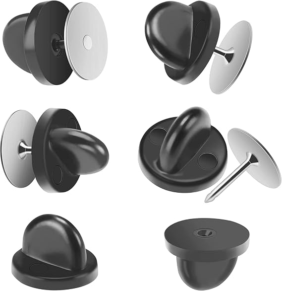JANYUN 40 Pairs Rubber Blank Pin Backs Butterfly Clutch Backings Holder