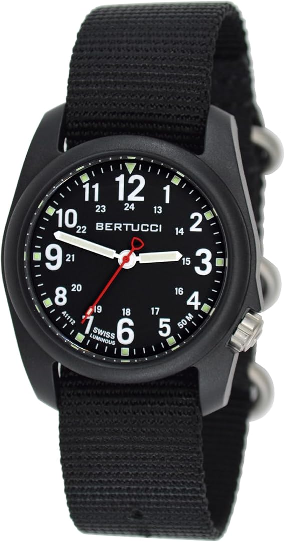 BERTUCCI 40 mm Field Watch - DX3 FieldTM - Black Dial, Black Case, Black Nylon Band 11015
