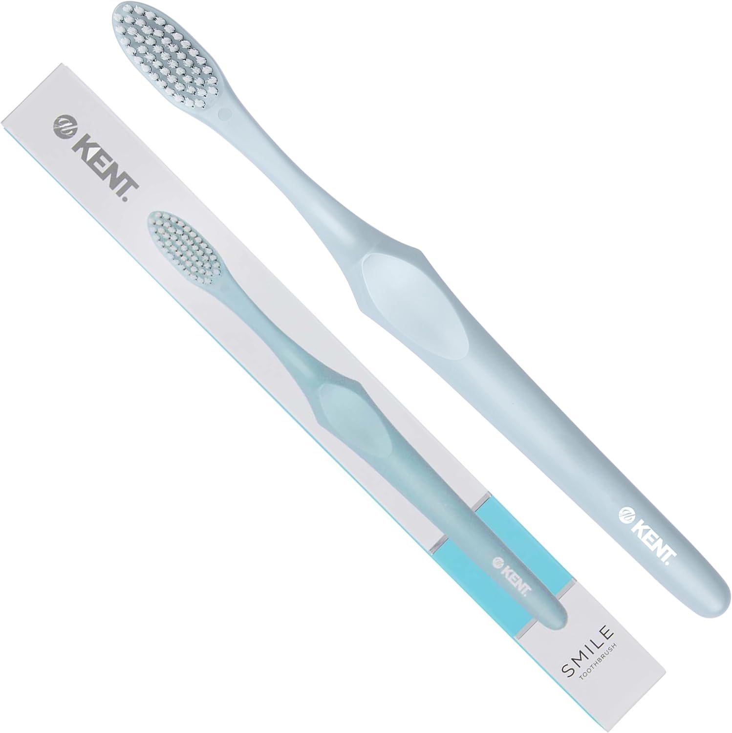 KENT Smile Extra Soft Toothbrushes for Adults with Silver Infused Triple Tipped Bristles, Soft Bristle Toothbrush for Sensitive Gum Massaging and Maximum Hygiene Blue