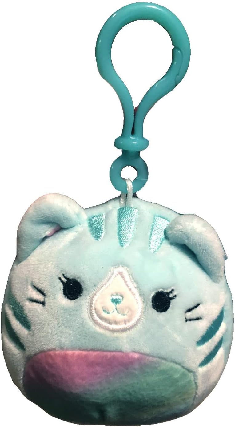Squishmallows Official Kellytoy 3.5 Inch Clip On Bag Keychain Backpack Clips Squishy Soft Plush Toy Animal Corinna Cat