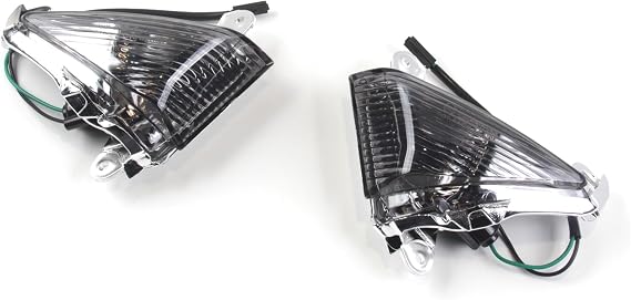 zurio Smoke Front Turn signal Lens Cover Compatible with Kawasaki Ninja ZX6R ZX636 2005-2006, Ninja ZX10R 2006-2007, Ninja 650R 2006-2008, Ninja ZX14R 2006-2010, Concours 14 GTR1400 2008-2010