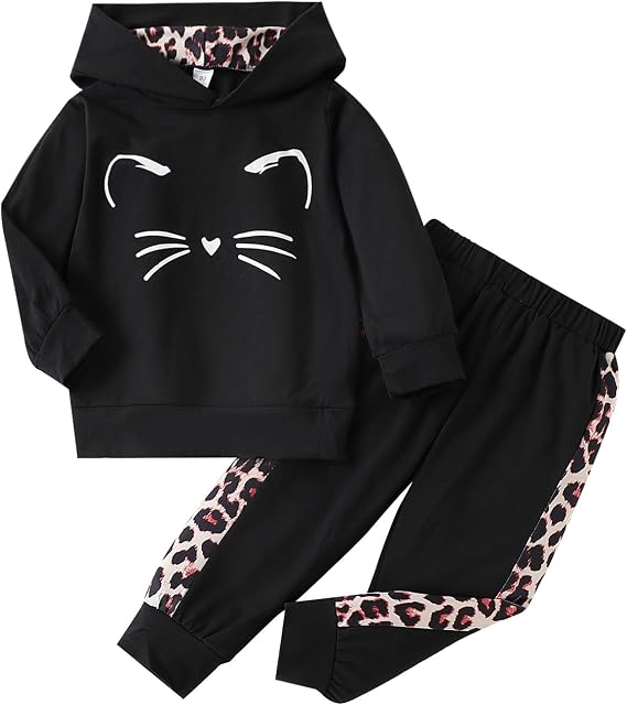 Axumity Toddler Baby Girls Clothes Long-sleeve Tie Dye Hoodie Sweatshirt Pants Hooded Outfit Set