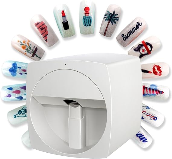 Smart Nail Printer, Automatic 3D Nail Art Printing Machine, App Control, Simple 3 Steps, For DIY Fingernails Design Printing, Home and Outdoor Use