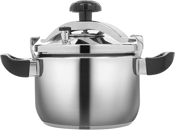 Pressure Cooker 6 Quart 201 Stainless Steel Pressure Pot High Safety 60Kpa Pressure Heating Pressure Pot for Kitchen Boiling&Stewing on Various Stoves