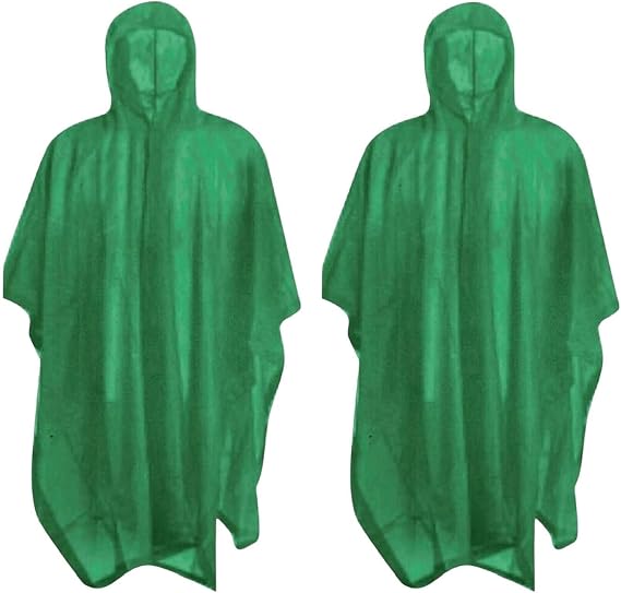 RAIN GUARD 10 Mil Vinyl Rain Poncho with Hood | Expanded 50" x 80" | Reusable Waterproof Protection | Adult Size | 2 Pack