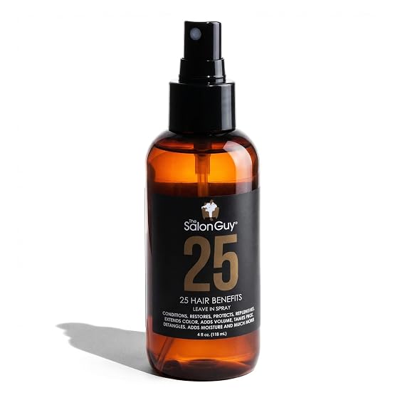 THESALONGUY 25 Spray Leave-In Conditioner Collagen, Keratin & Biotin Hair Repair Treatment for Men & Women Strengthens, Detangles & Protects Lightweight, Non-Greasy Formula (4 fl oz)
