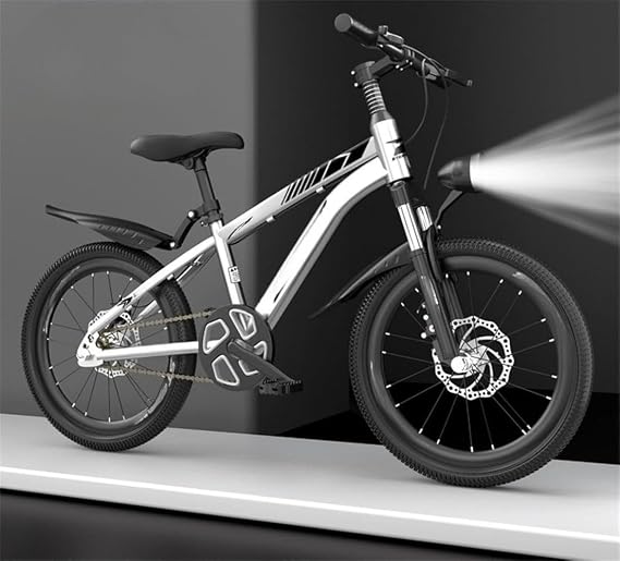 Children's Mountain Bike, Medium and Large Size for Boys and Girls, Suitable for 4-8-14 Years, Single Speed Front Shock Absorption, 20 Inch, Silver Gray Parallel Import