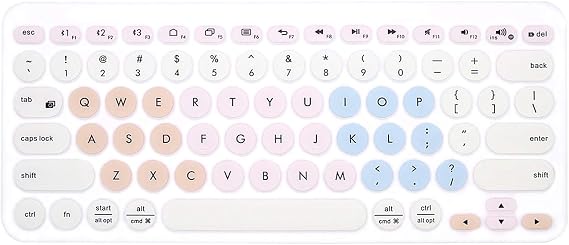 Cream English Keyboard Cover for Logitech K380 Bluetooth Keyboard | Soft Silicone Protective Skin,Dustproof & Washable