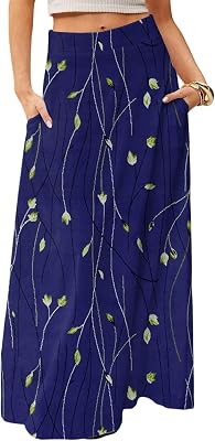 Womens 2025 Bohemian Long Floral Skirts Flowy High Waist Floral Maxi Skirt Summer Regular Trendy Skirts