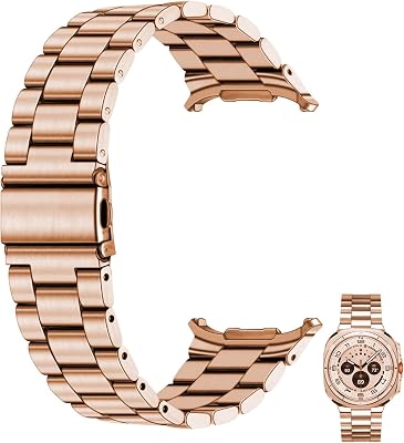 Juntan Stainless Steel Watch Band for Galaxy Watch Ultra 7 47mm, No Gap Metal Strap, One-piece Business Replacement Bracelet for Men Women