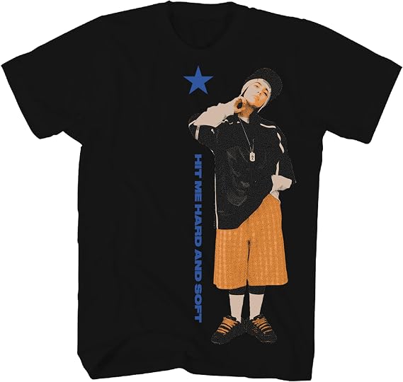 2Bhip Billie Eilish Hit Me Hard and Soft Graphic T Shirt Black | Officially Licensed Billie Eilish Merch, 100% Cotton Crewneck Tee, Unisex Men Women, Short Sleeve Graphic, Pop Music