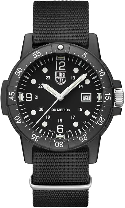 Luminox - Sea Bass X3.BZ01.1 - Mens Dive Watch - Watches for Men - 44mm - Swiss Quartz - 100M Water Resistant - Mineral Crystal - CARBONOX Case - Always Visible - Swiss Made