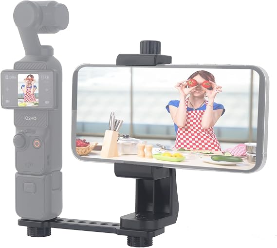 Cell Phone Holder for DJI Osmo Pocket 3, Phone Mount Expansion Accessories with 1/4" Thread Hole Used with Tripod and Extension Rod