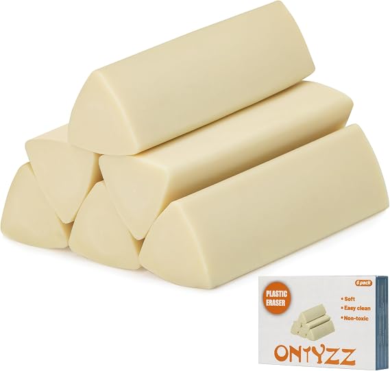 ONTYZZ 6 Pcs Erasers Soft Art Eraser for Pencil Office Writing Drawing