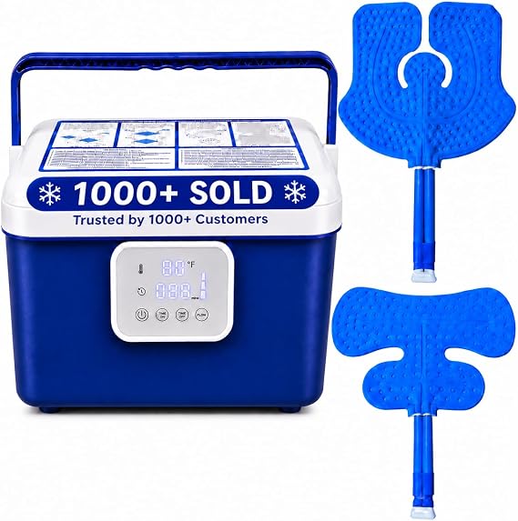 [CBL] Programmable Cold Therapy Machine, Ice Machine for Knee After Surgery with Knee & Shoulder Pads, Ice Water Circulation System, Quiet Pump, Timer & Flow Control, Post-Surgery Pain Relief