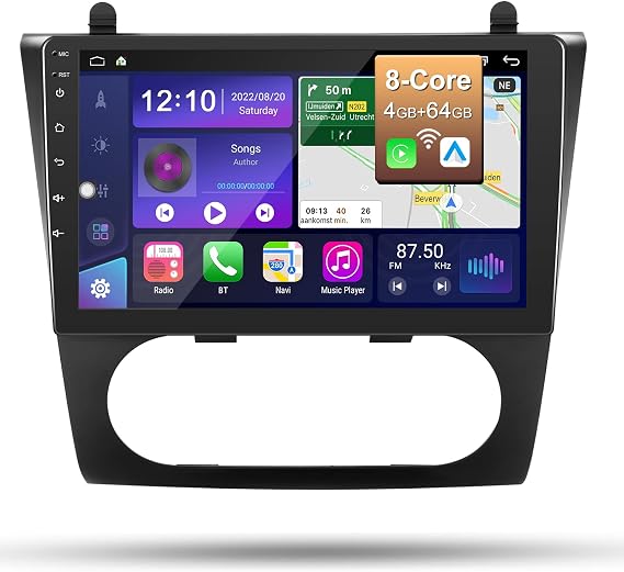 Podofo Octa-Core 4G+64G for Nissan Altima 2008-2012 Android Car Radio Stereo Wireless CarPlay Android Auto, 9" IPS Touch Screen 1280 * 720, HD Backup Camera Bluetooth GPS AM/FM Radio WiFi DSP USB