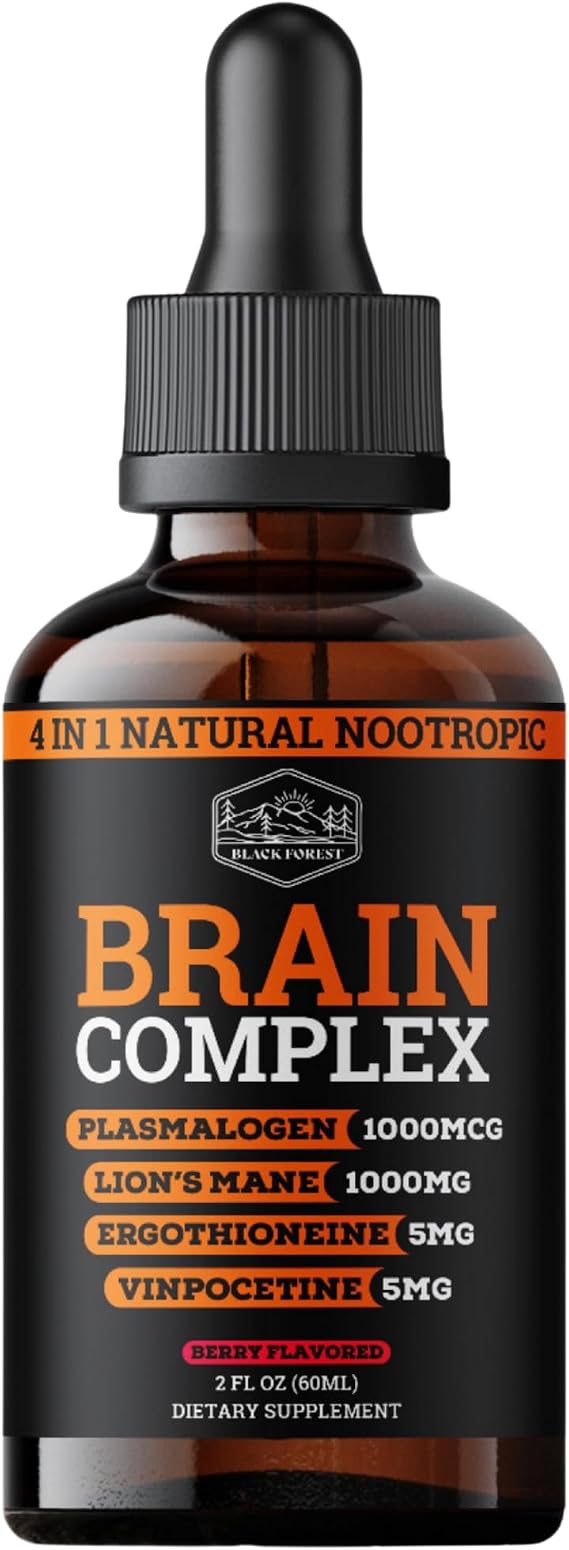 Brain Complex AddifocusTM Brain Supplements For Memory and Focus (Plasmalogen, Lions Mane, Vinpocetine 10mg & Ergothioneine) Memory Supplement for Brain, Brain Defender Supplement, Brain Health