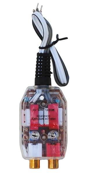 Hi to Lo High Low Speaker Level RCA Line Converter with Gain Control Amp Adapter Interface Drop OEM Wiring to Aftermarket Amplifier