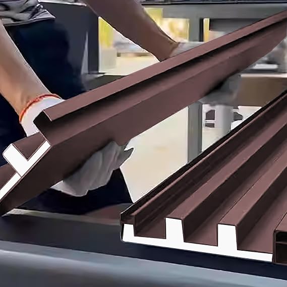 Roofing Side Panels Waterproof Tiles with Closure Strips, Corrugated Metal Wall Cladding Panel for Stables Carport Patio, Storage Ceiling Sheets(Gray,L 427cm(14ft))(Brown,L 243cm(8ft))