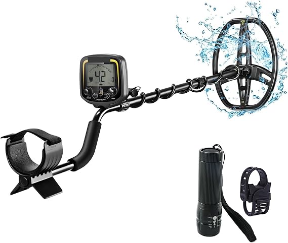 Metal Detector, Underground Metal Detector, TX 850, Powerful Gold Detector, Treasure Hunter Seeker, Pointer Detector, High Sensitivity, Easy Operation, Easy to Carry Color: With flashlight, Size: A