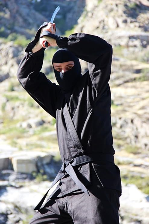 Real Ninja Uniform - 14oz Authentic Ninja Costume + Free Black Belt