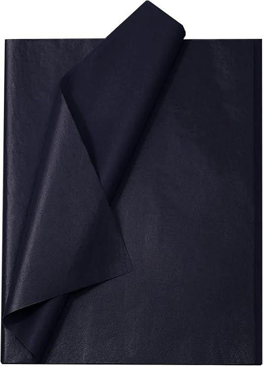 120 Sheets Black Tissue Paper for Gift Bags, 14 x 20 Inches Wrapping Craft Art Papers Bulk for Holiday Packaging DIY Artworks Flower Decoration