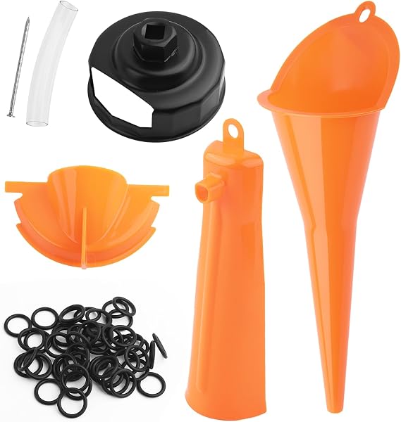 Compatible with Harley Oil Change Kit,All-Inclusive Motorcycle Oil Change Kit with Oils Filter Wrench,Filling Funnel,Rubber O-Ring Seals,Multi-Purpose Oils Changing Kits