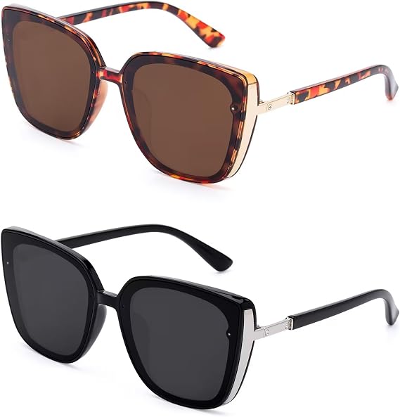 COLOSSEIN Beach Sunglasses for Women and Men Trendy Oversized Sunglasses Classic Square Sunglasses