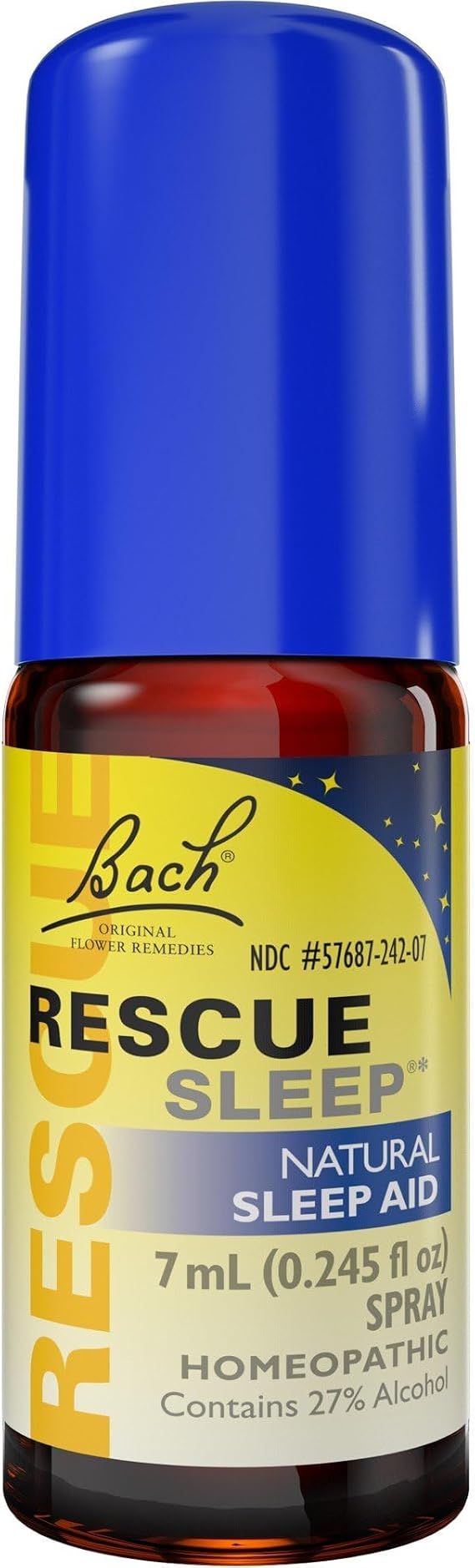 Bach RESCUE SLEEP Spray 7mL, Natural Sleep & Stress Relief Aid, Homeopathic Flower Essence, Vegan, Free of Melatonin, Sugar, and Gluten, Non-Narcotic, Non-Habit Forming