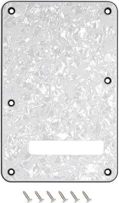 Banworks Electric Guitar Backplate 4 Ply 6-Hole Trem Tremolo Cavity Cover for USAMexican Fender Standard Stratocaster Strat ST JTHGB-01 Off-White Pearl
