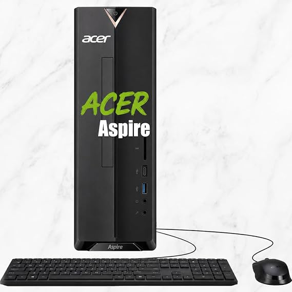 Acer Aspire SFF 8L Desktop Computer | Intel Multi-Core CPU | 8GB RAM, 256GB PCIe SSD | WiFi 6E | Intel UHD Graphics | 4K Display Support, Wired Keyboard & Mouse