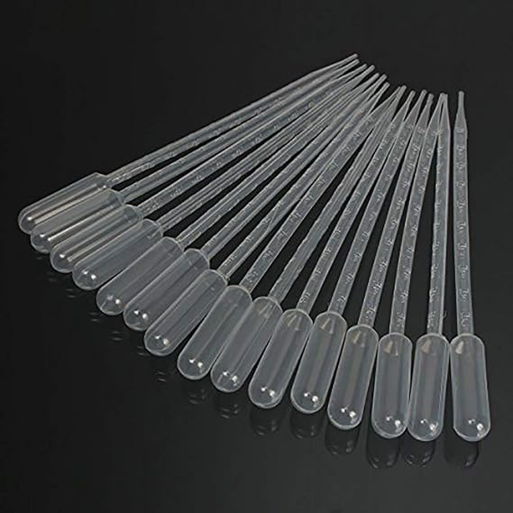 Clear White Plastic Liquid Dropper Pasteur Disposable Graduated Transfer Pipettes Pipetting 10ML(100 Pack)