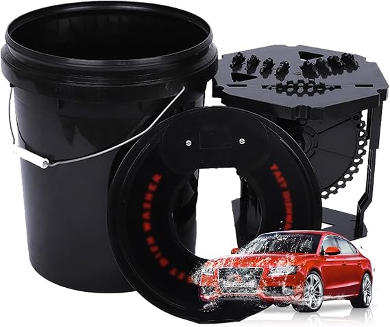 Foam Buffing Pad Cleaner, Wool Ball Sponge Wheel Cleaning Bucket, Quick Dishwasher, Openable Lid, Remove Stubborn Stainsoutside of Car