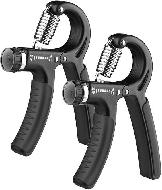 2 Pack Hand Grip Strengthener, 5-60kg Adjustable Hand Gripper Exercisers, Forearm Strengthener, Wrist Streng-thener for Improved Strength & Grip, Athletes and Hands Injury Recovery