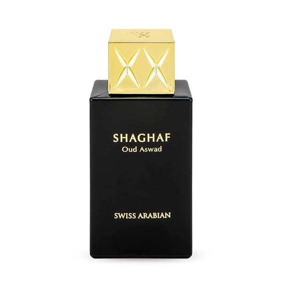 Swiss Arabian Shaghaf Oud Aswad | Oriental Woody Eau de Parfum 75ml 2.5 Oz | Long-Lasting Unisex Arabic Oud Fragrance for Men & Women | Luxury Arabic Perfume for Fall & Winter
