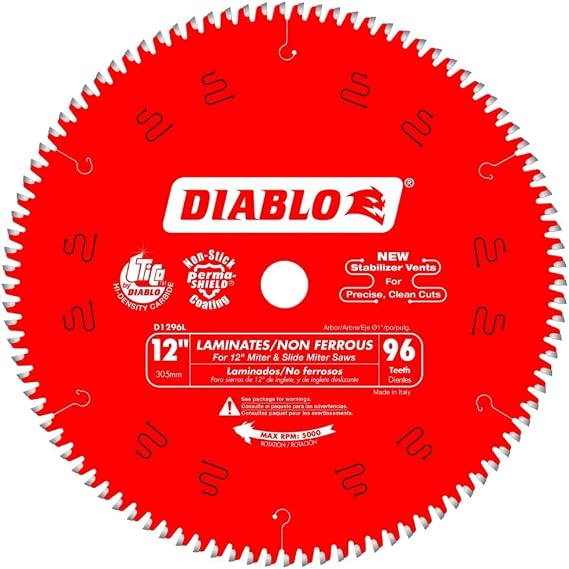 Diablo D1296L: 12" x 96-Teeth Saw Blade for Laminates and Non-Ferrous Metals